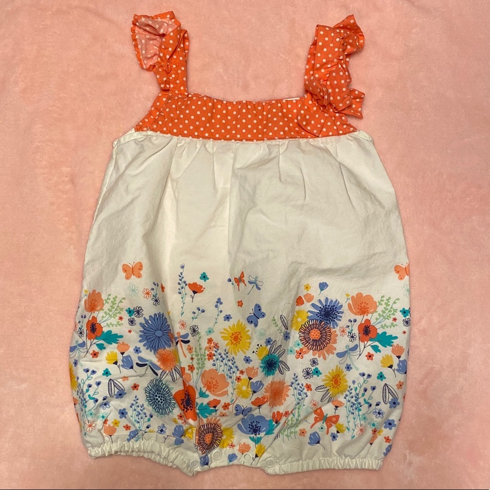 ❌SOLD❌Summer Flower Bubble w/ Ruffle Straps